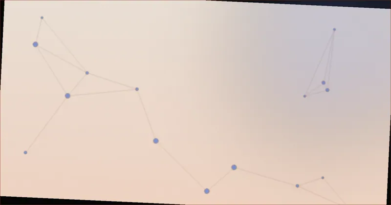 Warm orange constellation pattern suggesting scattered points of light