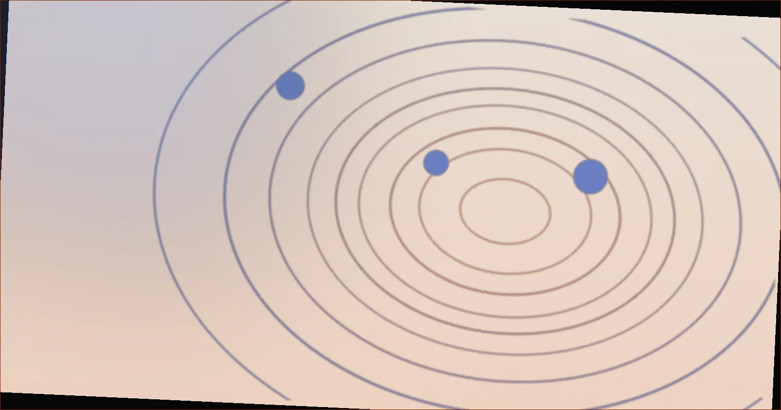Warm orange orbit pattern suggesting one thing held in attention for another